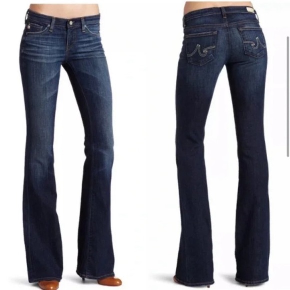 Adriano Goldschmeid The Belle Flare Jeans Low Rise Dark Wash Jeans Sz. 25 - Picture 2 of 9